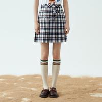 小熊女学院风百褶裙半身裙可爱海军风短裙女