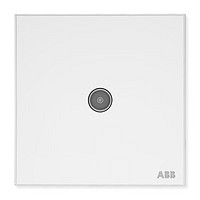 ABB 开关插座面板 86型有线TV一位电视插座 轩璞玻璃系列 晶玉白