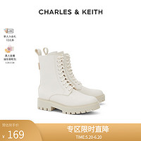 CHARLES & KEITH CHARLES&KEITH秋冬女靴CK1-90360350女士时尚系带厚底马丁靴女鞋