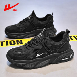 鞋潮老爹鞋男春秋新款透气运动鞋轻便增高网面跑步鞋休闲鞋子男黑色41