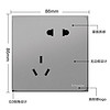 施耐德电气 施耐德开关插座面板 哑光无边框 皓呈E系列灰色 86型墙面插座 斜五孔