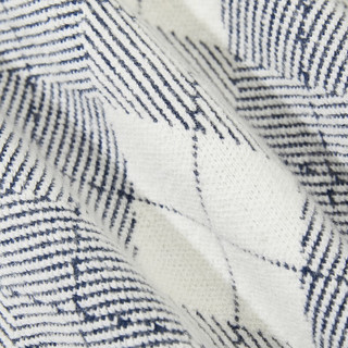 杰克·琼斯（JACK&JONES）春季男士新款常规格纹织花圆领套头针织衫毛衣打底衫上衣衣服男装 缎白色C43 175/96A/M