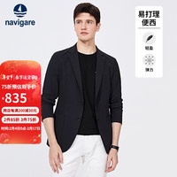 Navigare【易打理】意大利小帆船男士西服秋季休闲商务单西夹克外套男 黑灰