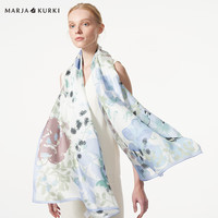 玛丽亚.古琦(玛丽亚古琦 MARJA KURKI)长款丝巾高档桑蚕丝加大披肩丝巾女礼盒装柔美 1NN160130蓝色