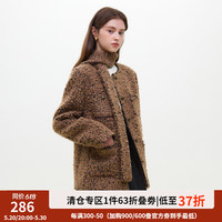 美拉德穿搭 法式小香风外套女秋冬泰迪毛外套 咖驼色