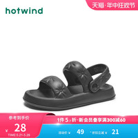 热风 hotwind2024年夏季女士时尚拖鞋纯色露趾女鞋休闲户外套脚凉鞋女