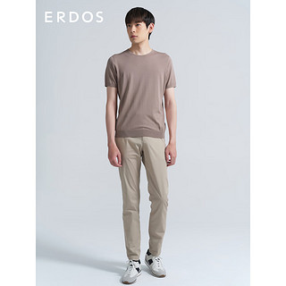 ERDOS 春夏圆领丝棉混纺轻薄舒适易搭配短袖男针织衫 中灰 180/100A/XL