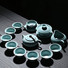 88VIP：苏氏陶瓷 汝窑茶具套装高品质茶壶加盖碗整套开片可养金线带礼盒装