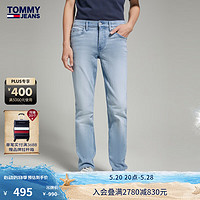 TOMMY JEANS TOMMY HILFIGER23新款男复古旗标刺绣微弹水洗修身版牛仔裤DM0DM16430 牛仔蓝1AB 32