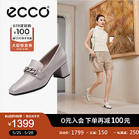 爱步（ECCO）*高跟单鞋女 24年夏季职场通勤方头链条软底皮鞋 型塑290913 裸粉色29091301118 38