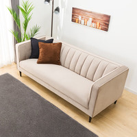 NITORI宜得利家居 家具 现代简约客厅轻奢3人位皮沙发  KF01 摩卡色