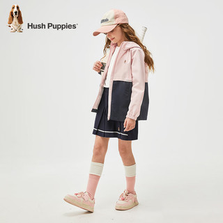 暇步士（Hush Puppies）童装外套春季男女童儿童薄款连帽风衣 玫瑰粉 150cm