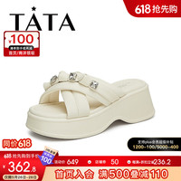 TATA他她 WZ401BT4 时尚休闲 女士拖鞋