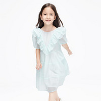 Little MO&CO;. 童装夏装新款女童泡泡袖短袖连衣裙甜美公主裙