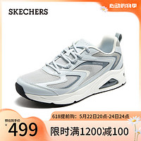 斯凯奇（Skechers）2024年春夏男鞋休闲鞋轻质缓震舒适运动鞋跑鞋183095 浅蓝色/多彩色/LBMT 40