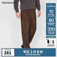 TRENDIANO 百搭直筒宽松休闲裤长裤男潮 啡色810 L 31（2尺4）