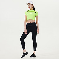 安德玛 官方奥莱UA女子透气半袖跑步健身训练运动休闲短身露脐T恤