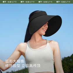 蕉下 灯罩帽黑胶防晒帽BM56324全脸遮阳大檐