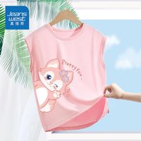 真维斯女童纯棉背心夏季薄款儿童2024百搭t恤女孩卡通无袖上衣夏 纯棉洋气无袖fszv