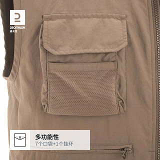 DECATHLON 迪卡侬 夏季户外休闲马甲男摄影多口袋透气记者登山薄款FOR1