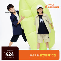 little MO&Co.little moco童装24夏男童亲子装工装短袖衬衫衬衣KBD2SHT004 浅卡其色 160/76