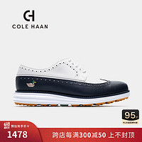 COLE HAAN 歌涵 colehaan/歌涵 男士高尔夫鞋 24年春季皮革缓震休闲皮鞋牛津鞋C38124 白色/蓝色-C38124 40.5