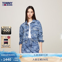 TOMMY JEANS24新款春夏女装纯棉美式度假风印花短款牛仔外套DW0DW17664 牛仔蓝1A5 M