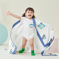 匹鲁 新生婴儿竹棉盖毯宝宝被子夏季薄款幼儿园纱布盖毯
