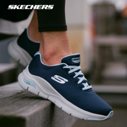 skechers斯凯奇夏季女鞋简约时尚休闲鞋轻便缓震跑步运动鞋低帮鞋