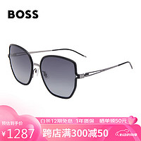 HUGO BOSS 太阳镜女黑色镜框灰色渐变镜片墨镜眼镜1392S 2849O 57MM