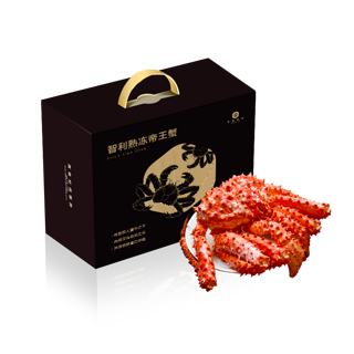 智利熟冻帝王蟹 3.2-3.6斤（含约10%保护性冰衣）礼盒 赠送小龙虾