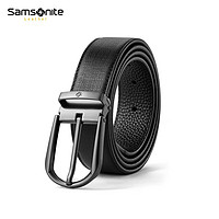 Samsonite 新秀丽 男士休闲商务皮带牛皮裤腰带针扣皮带NQ1*09056黑色12cm