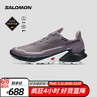 萨洛蒙（Salomon）女款 户外运动防水透气舒适大耳齿抓地越野跑鞋 ALPHACROSS 5 GTX 月球紫 473110 6 (39 1/3)