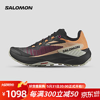 萨洛蒙（Salomon）女款 户外运动轻量稳定舒适透气减震包裹越野跑鞋 GENESIS 橙红色 474444 4 (36 2/3)