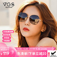 VEGOOS 威古氏 太阳镜女韩版 SY8063 黑金框渐变灰