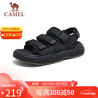 骆驼（CAMEL）男士魔术贴沙滩鞋时尚运动休闲凉鞋 G14M547682 黑色 42 