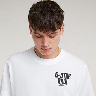 G-STAR RAW男士T恤圆领打底衫2024夏季宽松斜纹质感短袖上衣D24690 白色