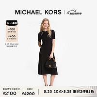 MICHAEL KORS迈克高仕【】女士纽扣饰圆领针织连衣裙 黑色 001 XS