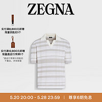 杰尼亚（Zegna）【618精选】夏季棉及桑蚕丝混纺短袖Polo衫UDF63A7-C32-260-58