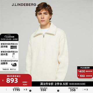 金林德伯格（J.Lindeberg）潮流休闲翻领绵羊毛针织衫毛衣男52143E020 云朵白K1E 1