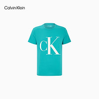 卡尔文·克莱恩 Calvin Klein Jeans夏季男士时尚圆领纯棉醒目40HM825 440-青蓝色 XL  （建议170-180斤）