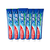 Colgate 高露洁 三重薄荷冰爽牙膏120g*6支含珠子10倍持久清凉清新家用装