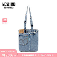 MOSCHINO M05CH1N0 JEANSFW23女士洗涤牛仔布购物袋单肩包 蓝色 U