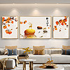 TIMESS 新中式餐厅装饰画柿柿如意客厅餐桌背景墙挂画饭厅两联壁画
