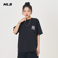 88VIP：MLB 官方 男女情侣立体LOGO短袖圆领纯棉运动T恤24夏季新款TSU01