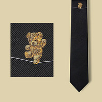 GIEVES CHARLES 意大利风格真丝刺绣动物限量版男士领带休闲礼盒装 马戏团可可熊