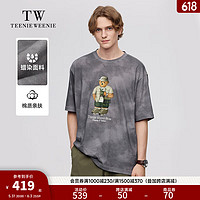 Teenie Weenie Men小熊男装印花T恤男2024夏季新款休闲t恤圆领短袖 煤灰色 1