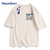NASA GISS 官方潮牌联名T恤男潮流简约青少年纯棉休闲风短袖上衣 米杏 S