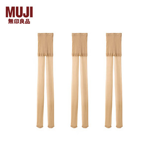 无印良品 MUJI 女式柔软型17D3双装长筒袜连裤袜打底袜女春季丝袜DGC12A4S 中米色 XL (身高165-170 臀围100-105)