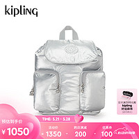 kipling 凯普林 女款2024春季潮流书包双肩背包ANTO S 华丽闪银